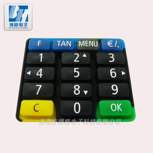提供用油墨導(dǎo)電的POS機防水硅膠按鍵